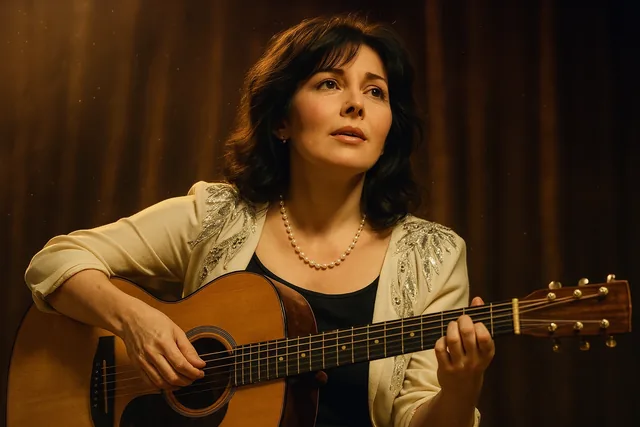 Elechka singing and playing guitar